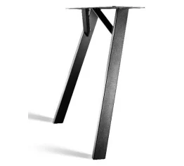 Schuine hoekpoot taps zwart gepoedercoat 80x72cm koker 6x3cm