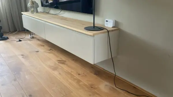 Zwevend eikenhouten tv meubel met lades | Haarlem - Afbeelding 2
