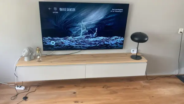 Zwevend eikenhouten tv meubel met lades | Haarlem - Afbeelding 3
