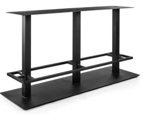 Barframe 3 kokers met voetsteun zwart gepoedercoat 200x58,5x105 koker 8x8cm