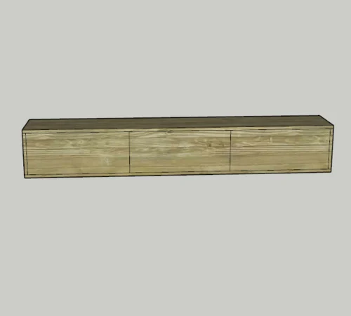 Zwevend eiken tv-meubel Berlijn