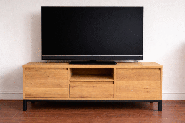 Eiken audio- tv meubel met 3 softclose lades