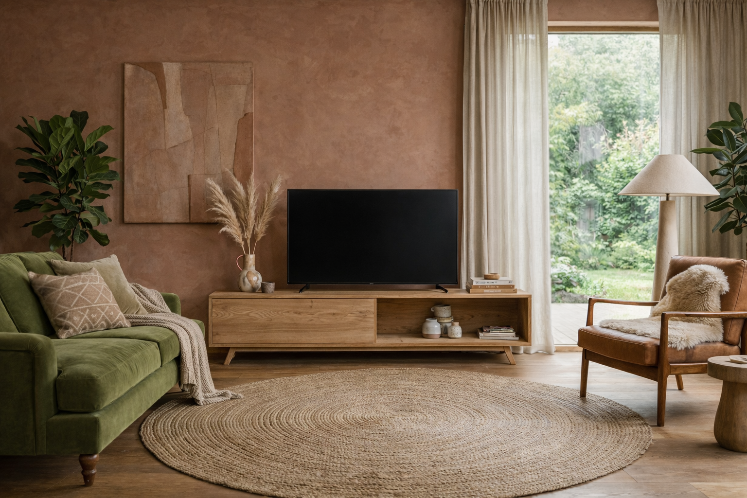 Eiken tv meubel Barcelona