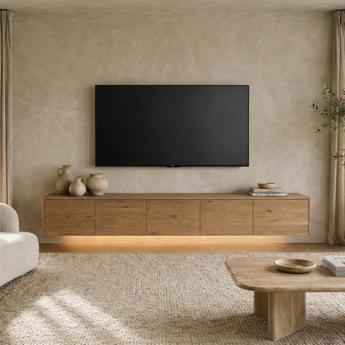 Eiken tv-meubel Madrid Zwevend