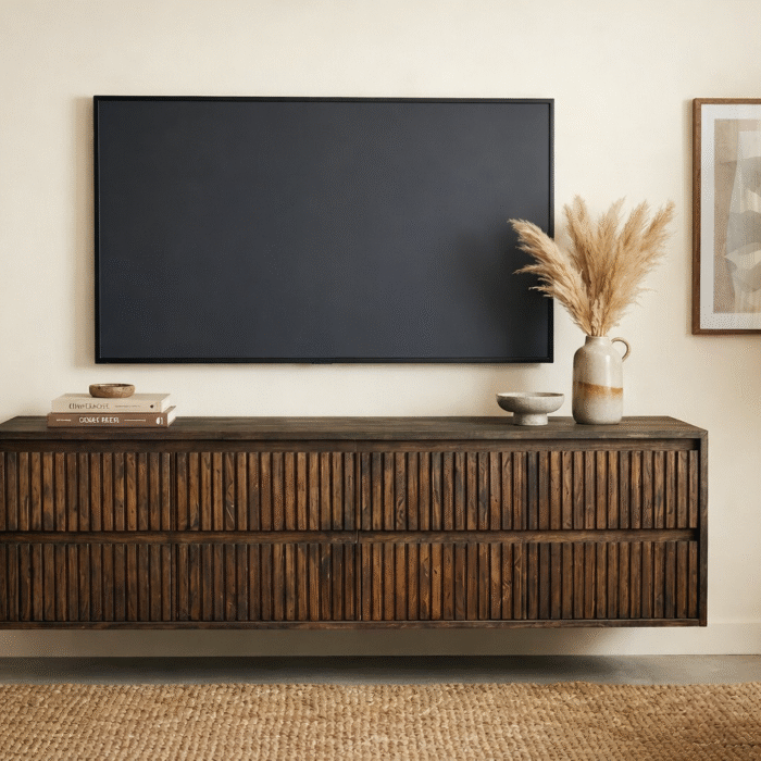 Massief eiken tv meubel ribbelfront softclose lades