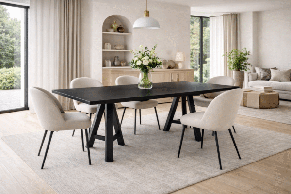 Rechthoekige eettafel HPL vingerprint proof