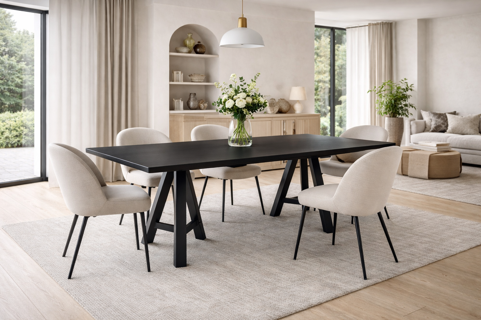 Rechthoekige eettafel HPL vingerprint proof