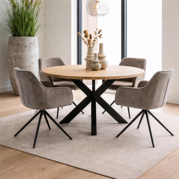 Ronde tafel met eikenblad