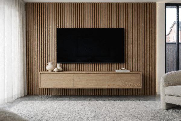 Zwevend eiken tv-meubel Berlijn