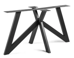 Stalen X vlinderpoot zwart gepoedercoat 140x70x73cm koker 8x4cm