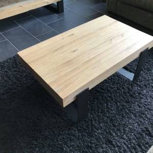 Industriële salontafel eikenhout