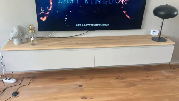 Zwevend eikenhouten tv meubel met lades | Haarlem - Afbeelding 4