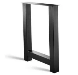 U poot bar/statafel poot zwart gepoedercoat koker 10x10cm