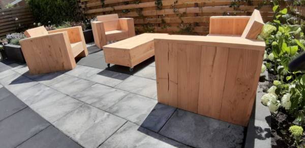 Loungebank van Douglas hout - Afbeelding 9