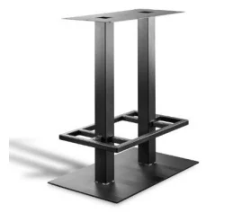 Barframe 2 kokers met voetsteun zwart gepoedercoat 140x58,5x105 koker 8x8cm