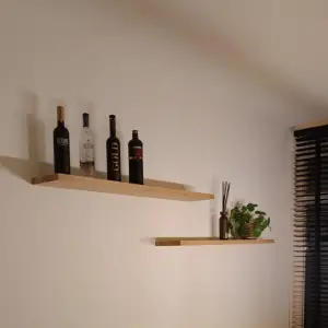 Wandplank eiken blinde bevestiging