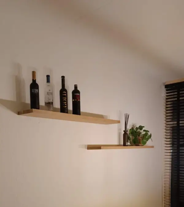 Wandplank eiken blinde bevestiging