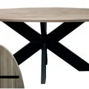 Ovale tafel eikenhout met verjongde rand