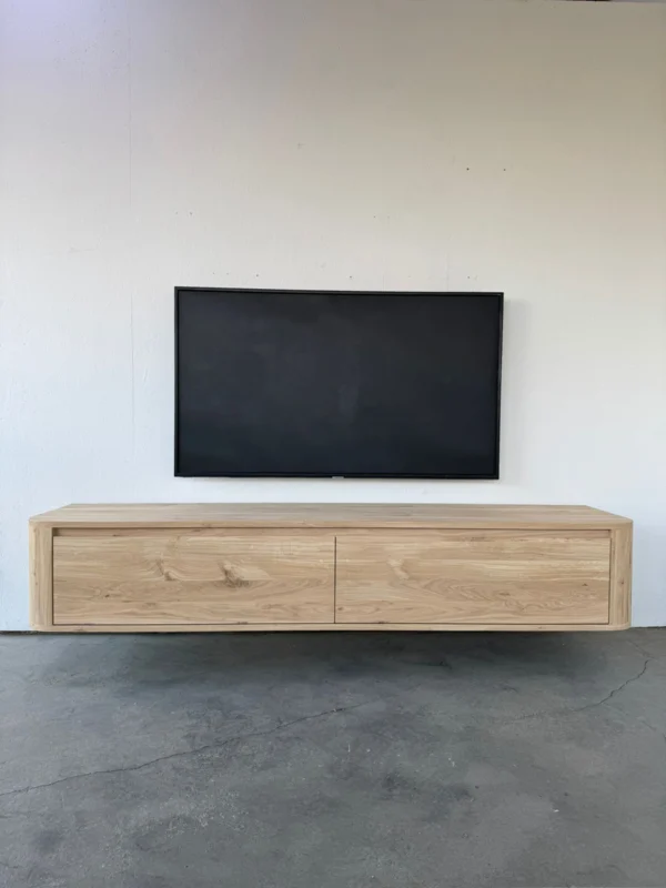 Massief eiken curved tv meubel met ronde hoeken