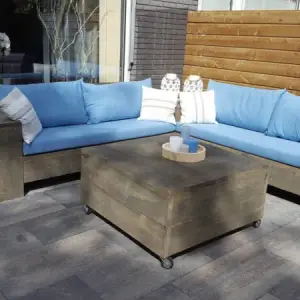 Hoekbank met hoektafel
