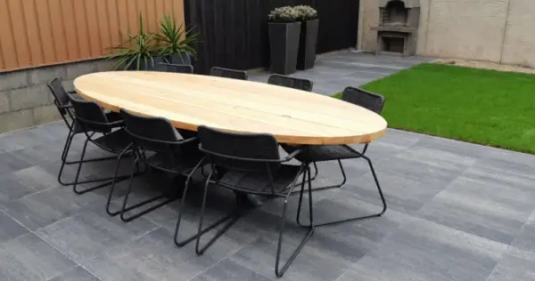 Ovale tuintafel van douglashout - Afbeelding 4