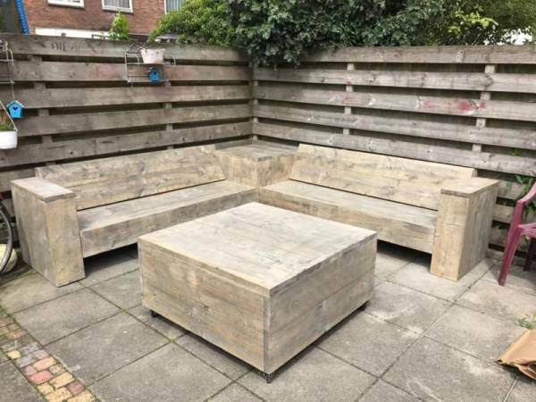 Hoekbank met hoektafel - Afbeelding 2