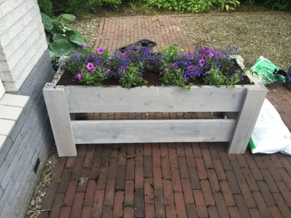 Steigerhouten bloembak - Afbeelding 2