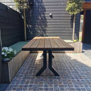 Tuintafel Tali hardhout op stalen frame + stalen Y poten