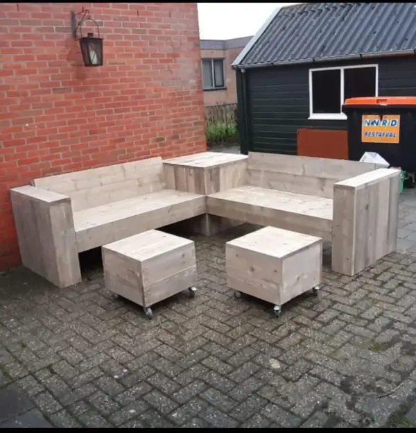 Hoekbank met hoektafel - Afbeelding 5