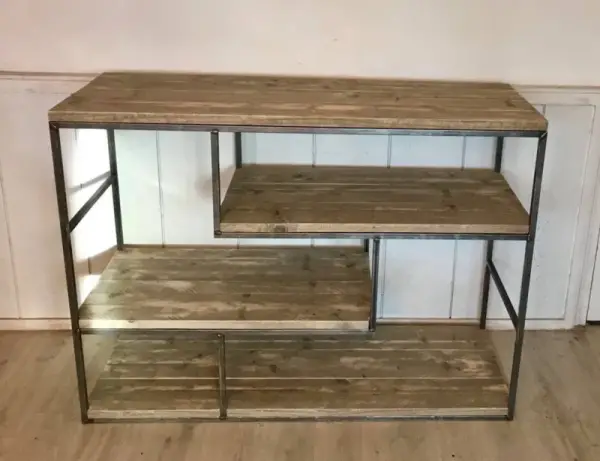 Stalen kast met Steigerhouten inleg - Afbeelding 4