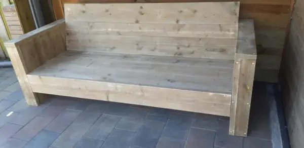 Loungebank van steigerhout met smalle armleuningen - Afbeelding 4