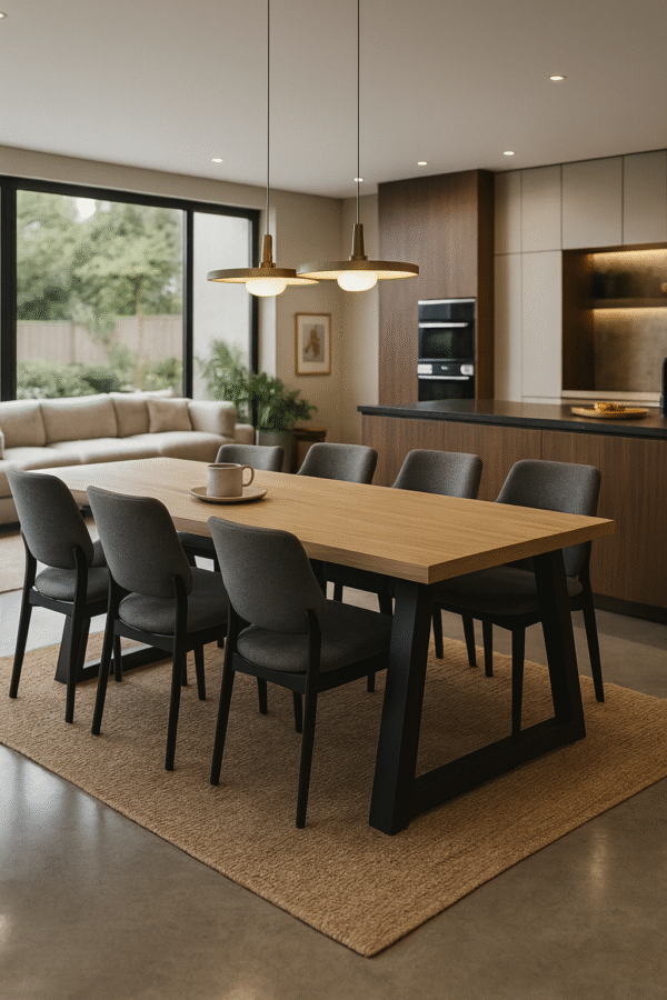 Eettafel eikenhout A-poten