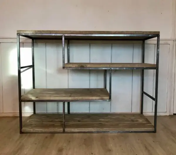 Stalen kast met Steigerhouten inleg - Afbeelding 3