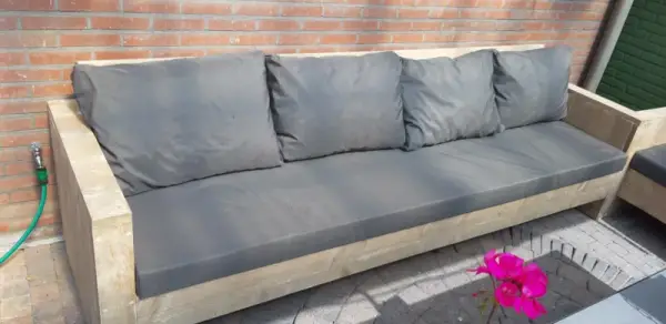 Loungebank van steigerhout met smalle armleuningen - Afbeelding 6