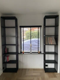 Industriële kast stalen frame vurenhout