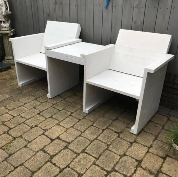 Loveseat / Tweezitter Steigerhout - Afbeelding 2