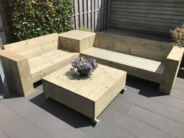 Hoekbank met hoektafel - Afbeelding 3