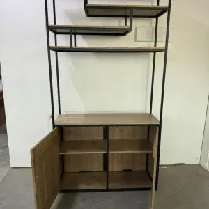 Stalen kast met hout 2 softclose deuren