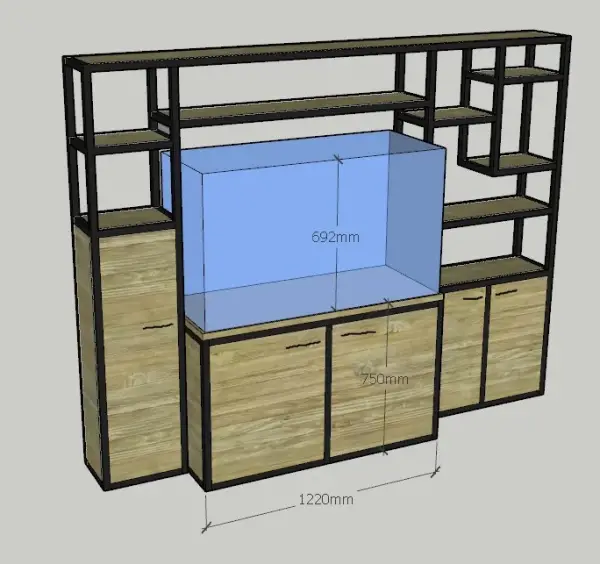 Maatwerk aquariumkast met diverse deuren - Afbeelding 4
