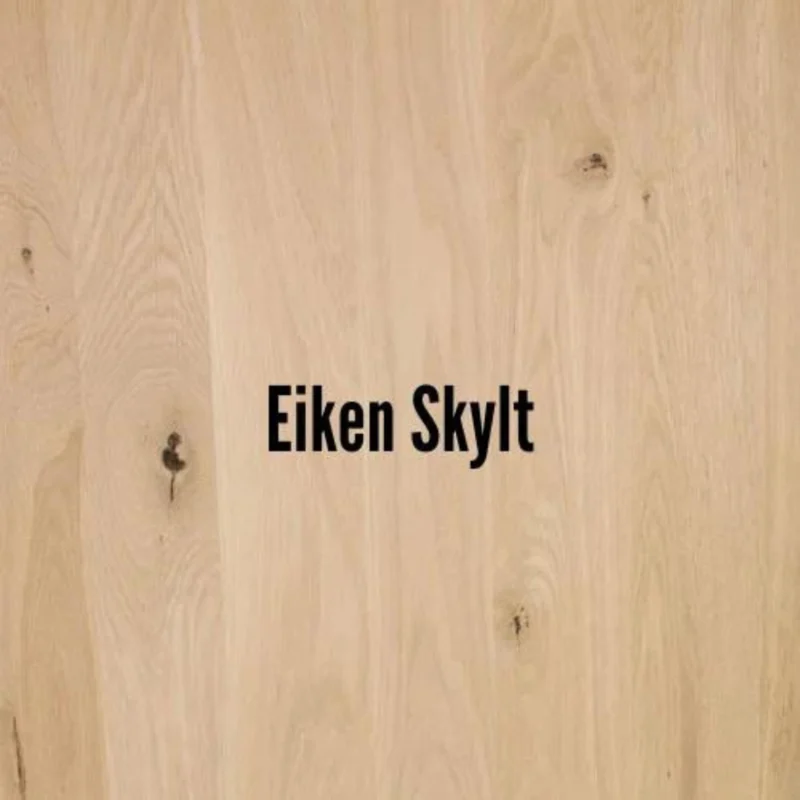 Eikenhouten tafel Deens ovaal met verjongde rand op stalen onderstel - Afbeelding 3