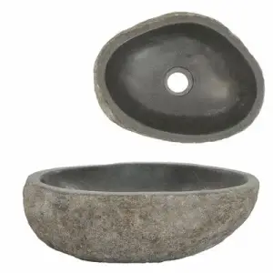 Waskom riviersteen ovaal ca. 29-38 x 24-31 x 12cm