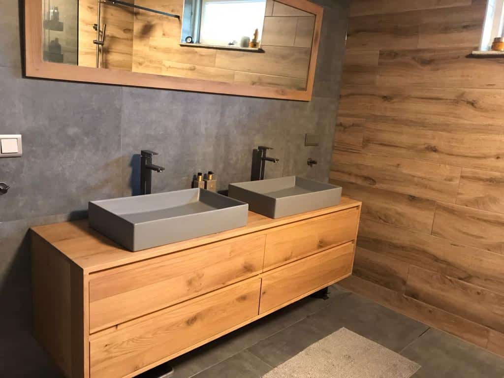 Badkamermeubel massief eikenhout 4 lades | Amsterdam - Afbeelding 8