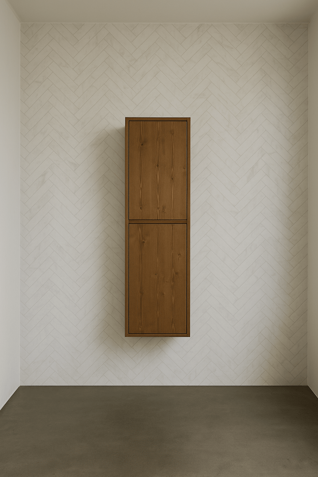 Badkamerkast zwevend massief vuren 2 softclose deuren | Amsterdam