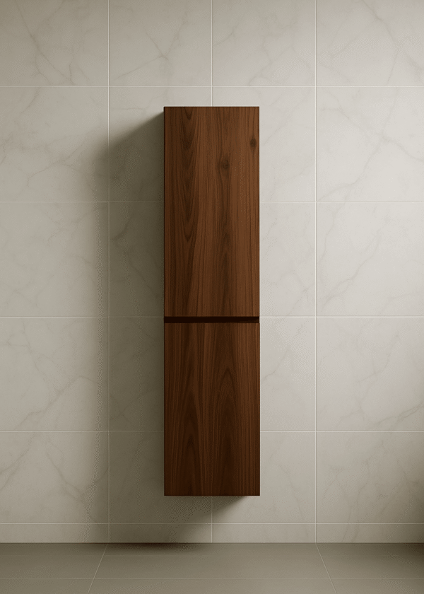 Badkamerkast zwevend met 2 softclose deuren massief noten 2cm | Tilburg