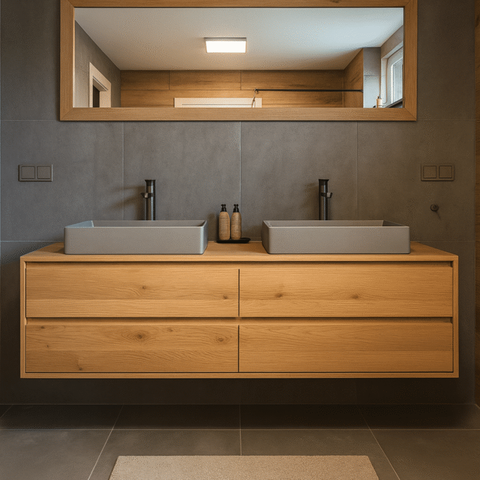 Badkamermeubel massief eikenhout 4 lades | Amsterdam