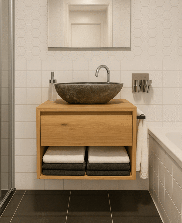 Badmeubel van eiken zwevend | Eindhoven