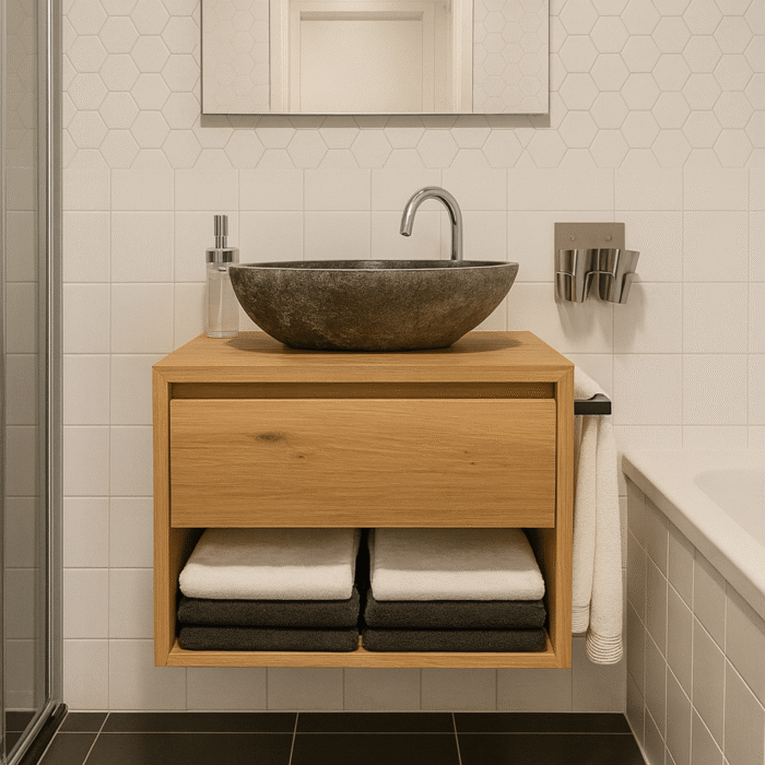 Badmeubel van eiken zwevend | Eindhoven