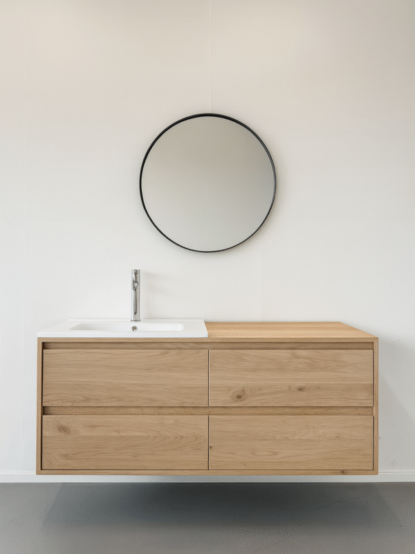 Badkamermeubel van massief Eiken met 4 grote lades | Amsterdam