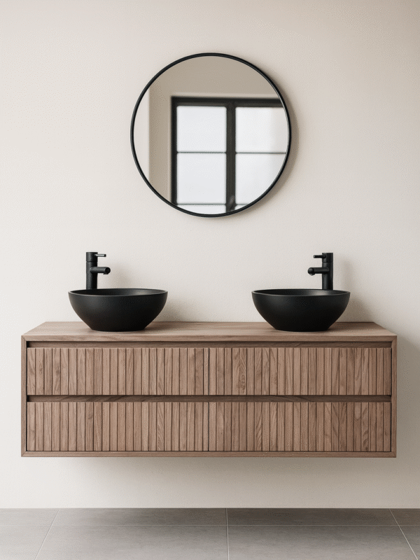 Noten Badkamermeubel met 4 Ribbelfront Lades | Bussum