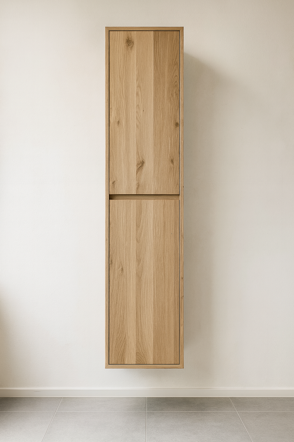 Badkamerkast van massief eikenhout met 2 deuren | Amsterdam